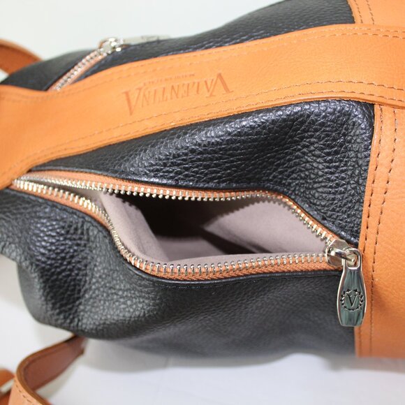 Valentina Carrano  Black Tan Leather Sling Backpack Shoulder Bag main image 9